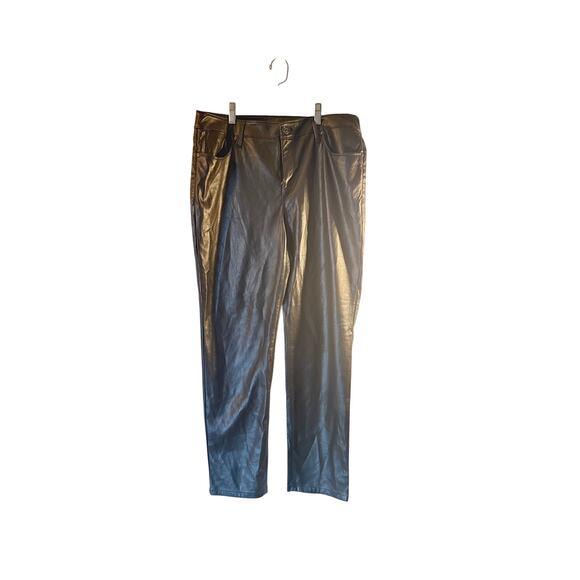 Chico’s Faux Leather Coated Pants Black Petite 1P (US 8P) - Picture 1 of 7